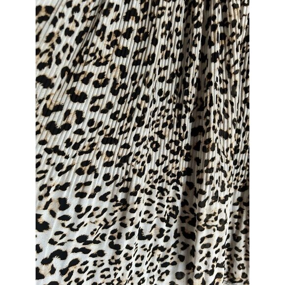 Banana Republic Pleated Cheetah Animal Print Skirt Women’s 4 Flounce Mini Skirt - Picture 4 of 8